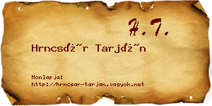 Hrncsár Tarján névjegykártya